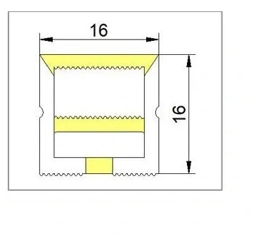 Tuba Silikonowa Płaska P1616 CZARNA dla Taśm LED COB do 10mm