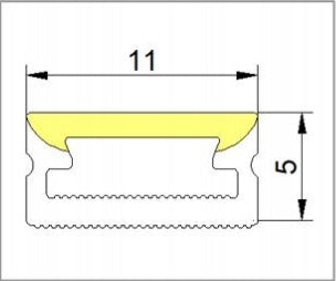 Tuba Silikonowa Płaska P1105 dla Taśm LED COB do 8mm