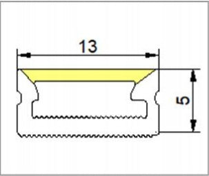 Tuba Silikonowa Płaska P1305 dla Taśm LED COB do 10mm