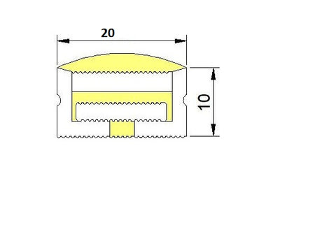 Tuba Silikonowa Płaska P2010 dla Taśm LED COB do 15mm