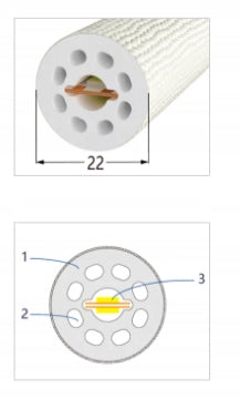 Tuba Silikonowa Okrągła D22 LINA w oplocie dla Taśm LED COB do 8mm