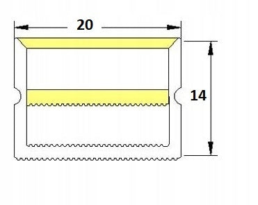 Tuba Silikonowa Płaska P2014 dla Taśm LED COB do 15mm