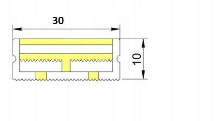 Tuba Silikonowa Płaska P3010 dla Taśm LED COB do 10mm