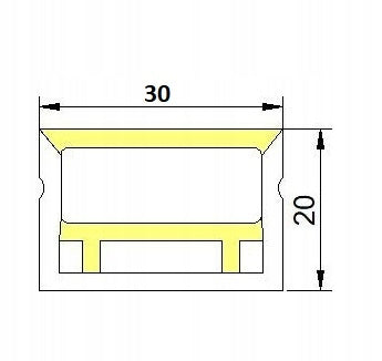 Tuba Silikonowa Płaska P3020 dla Taśm LED COB do 15mm