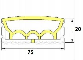 Tuba Silikonowa Płaska P7520 dla Taśm LED COB do 8mm