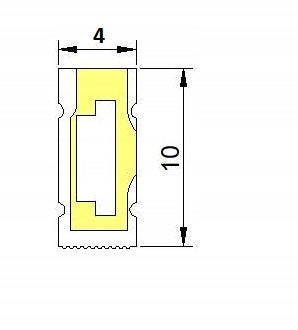 Tuba Silikonowa Boczna B0410 dla Taśm LED COB do 5mm