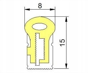 Tuba Silikonowa Boczna B0815 dla Taśm LED COB do 8mm