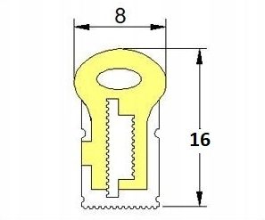 Tuba Silikonowa Boczna B0816 dla Taśm LED COB do 8mm