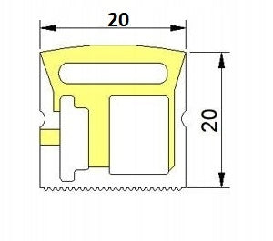 Tuba Silikonowa Boczna B2020 dla Taśm LED COB do 10mm