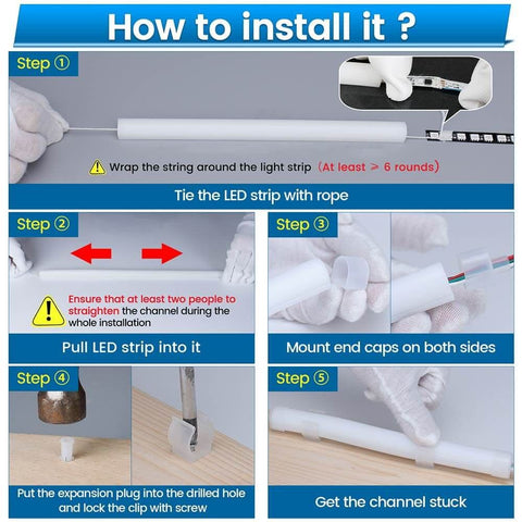 ALISTER 16.5Ft/5M Silicone LED Channel System Flexible Tube USC2