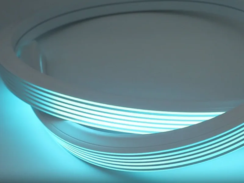 Blue illuminated flexible silicone lighting profile