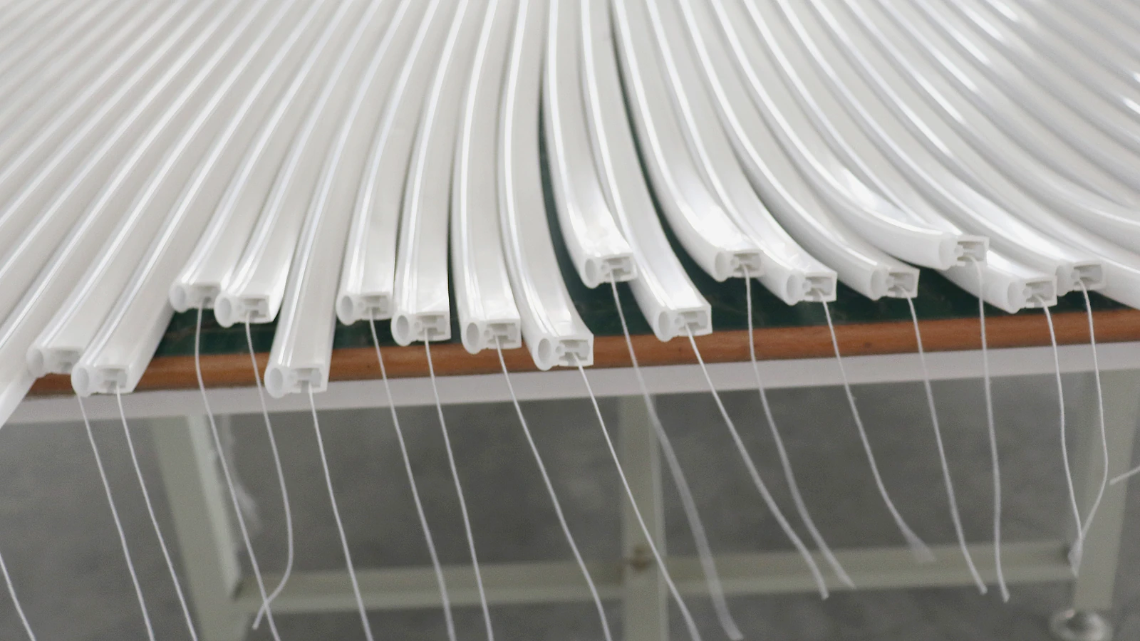 White rectangular silicone profiles with visible end cross-sections