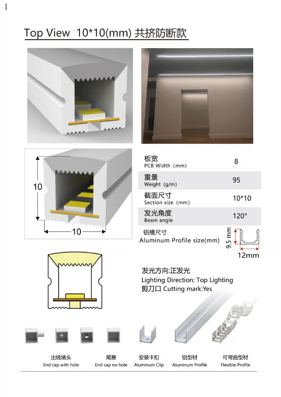 Cover of Co-Extrusion Profiles with LED Strips