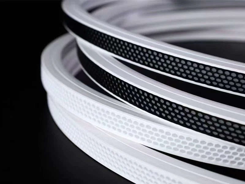 Different LED silicone tube profiles showing their outer shapes and internal strip channels