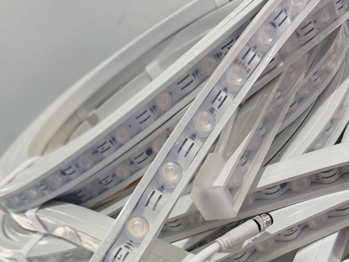 Individual SMD LED packages visible on flexible lighting strips
