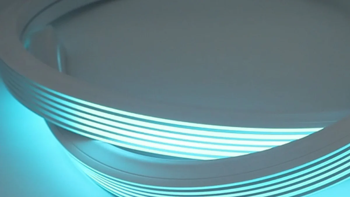 How to Diffuse LED Strip Lights for a Smooth Light Line Illuminated flexible LED profiles showing smooth parallel light lines