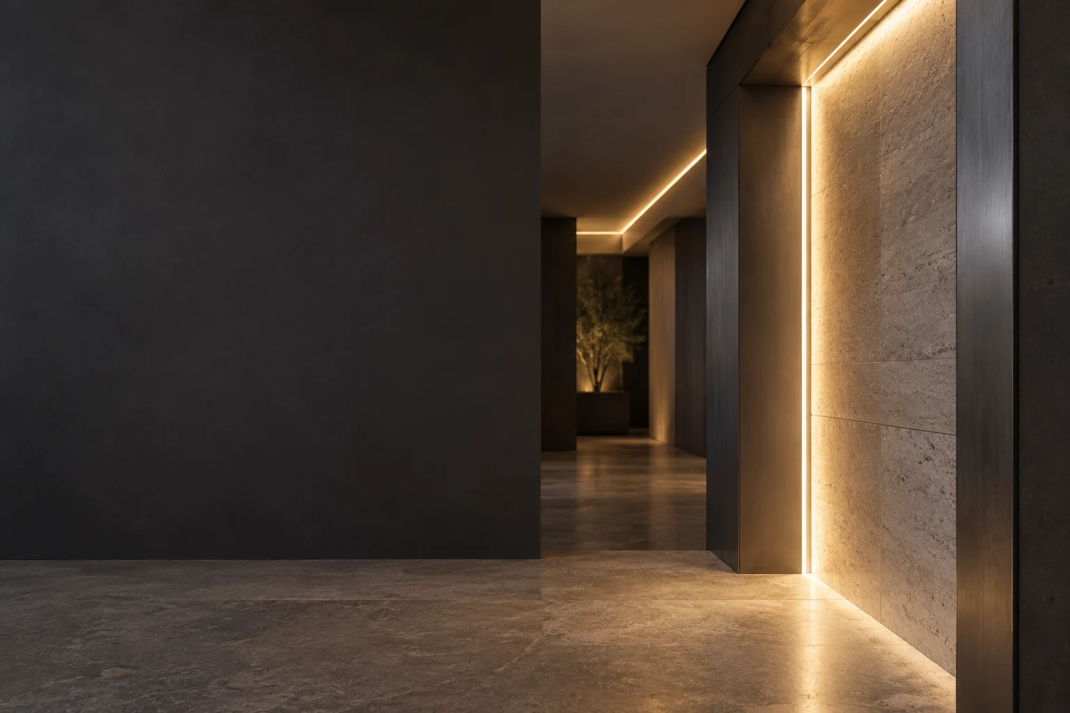 Architectural recessed side-light application concept for a housing enquiry