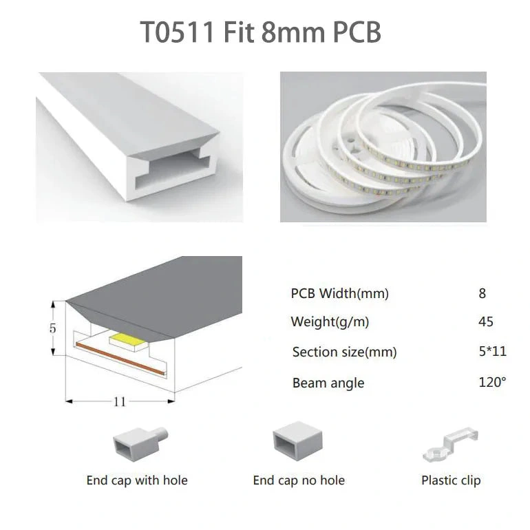 T0511 empty flat silicone housing illustration